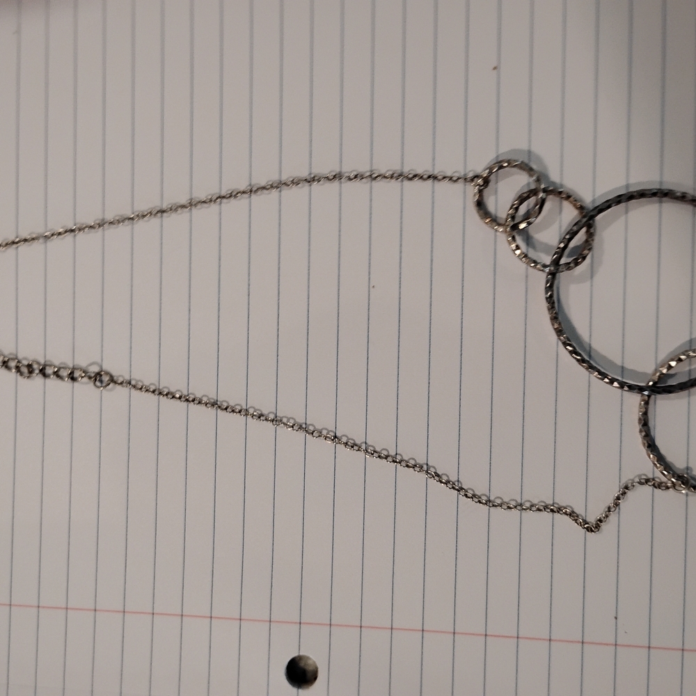 Real Silver Necklace with Circular Pendants
